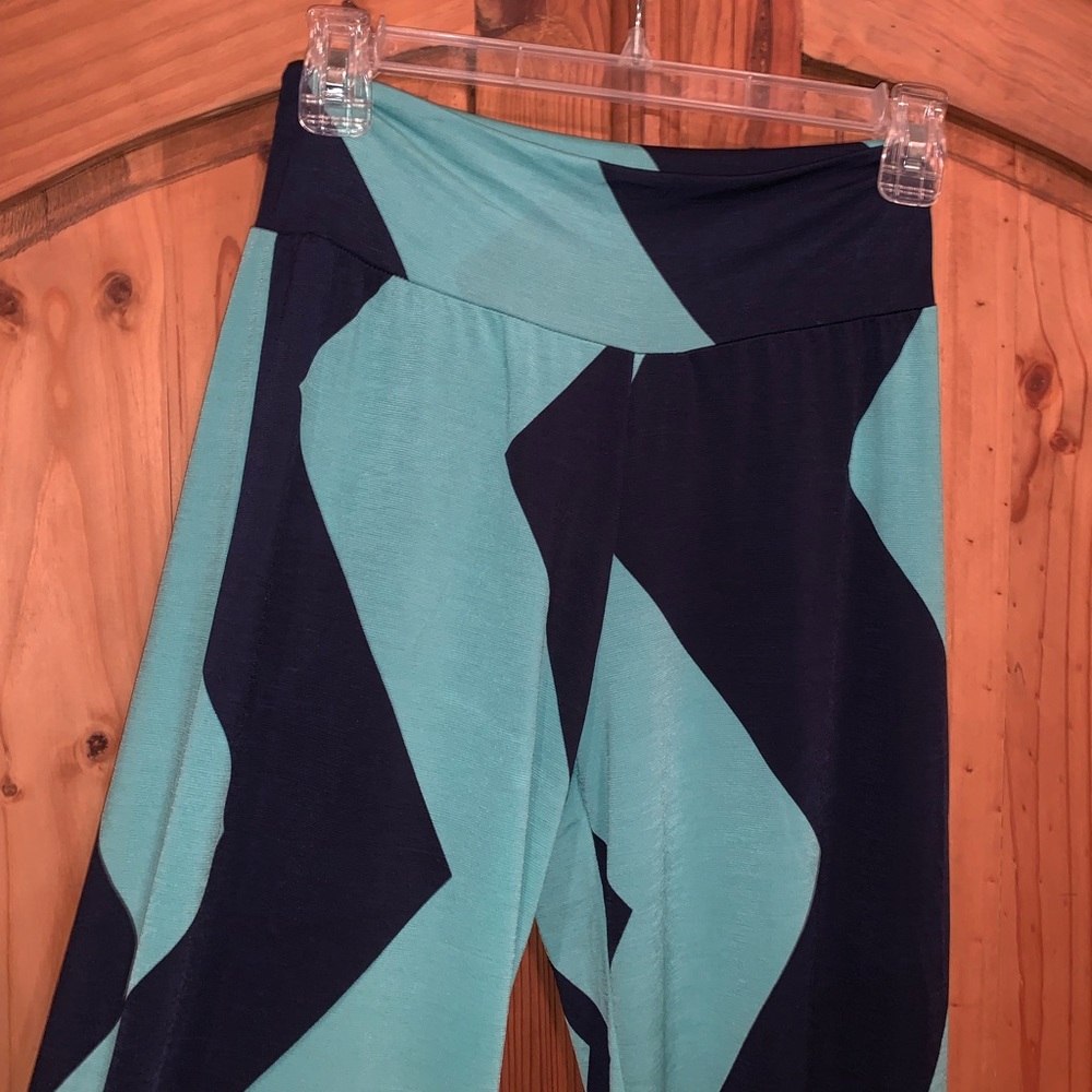 NAVY & TEAL PALAZZO PANTS